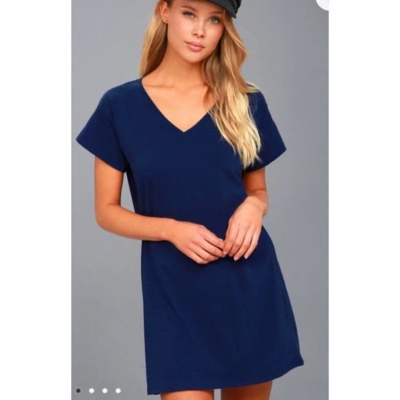 NEW! Clear Day Navy Blue T-Shirt Dress XS - Picture 4 of 17